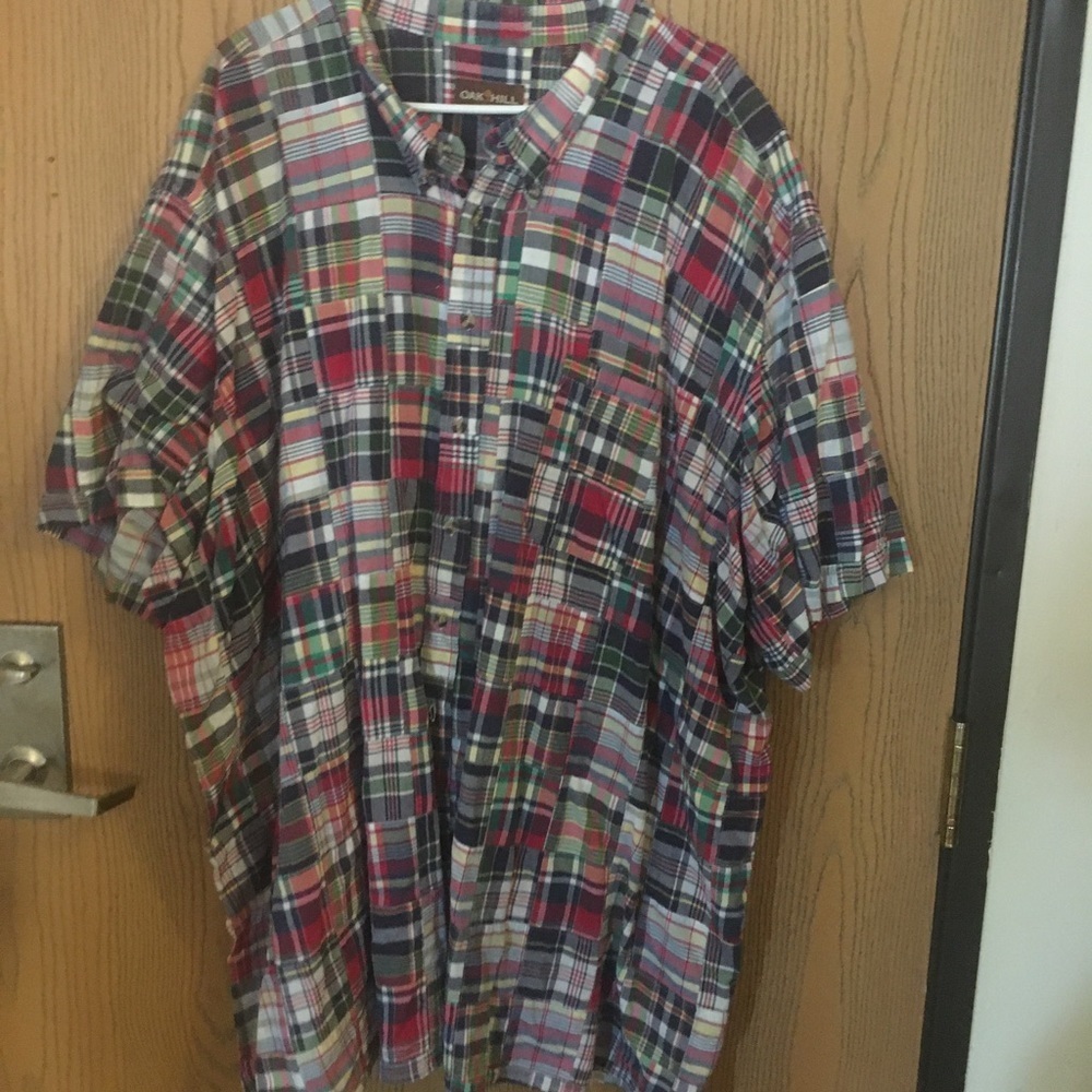 OAK hill mens plaid shirt 5xl